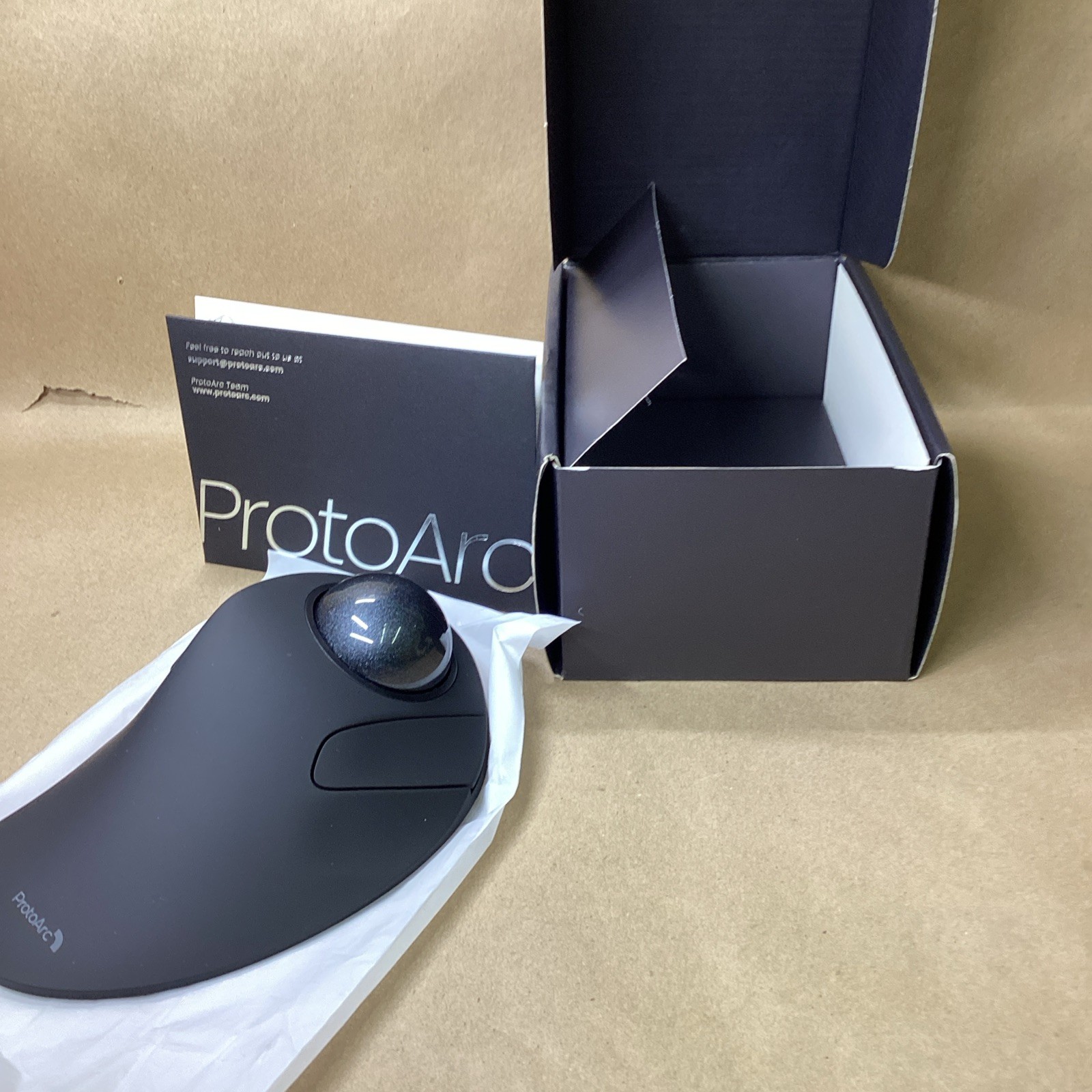 ProtoArc EM03 NL Ergonomic Rechargeable Wireless Trackball Mouse Gray Bluetooth
