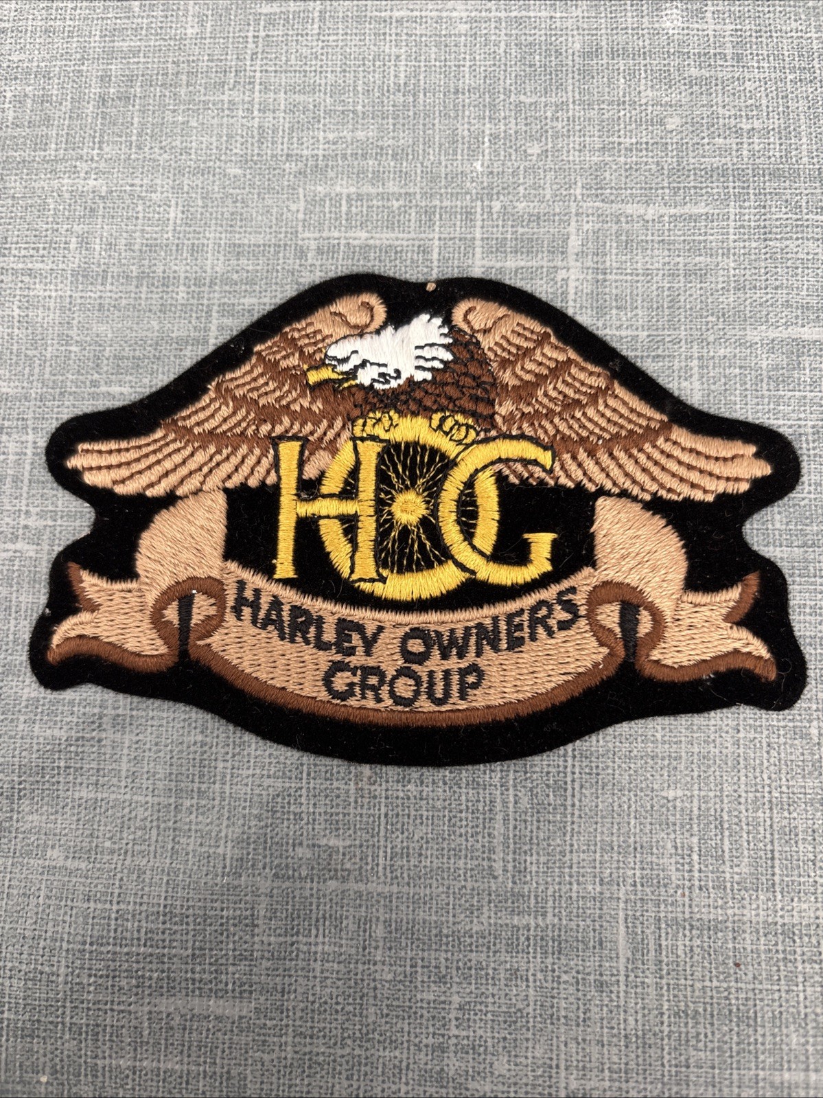 Eagle Gold Patch ~ Harley Davidson Owners Group HOG H.O.G.  About 5 in X 3 in