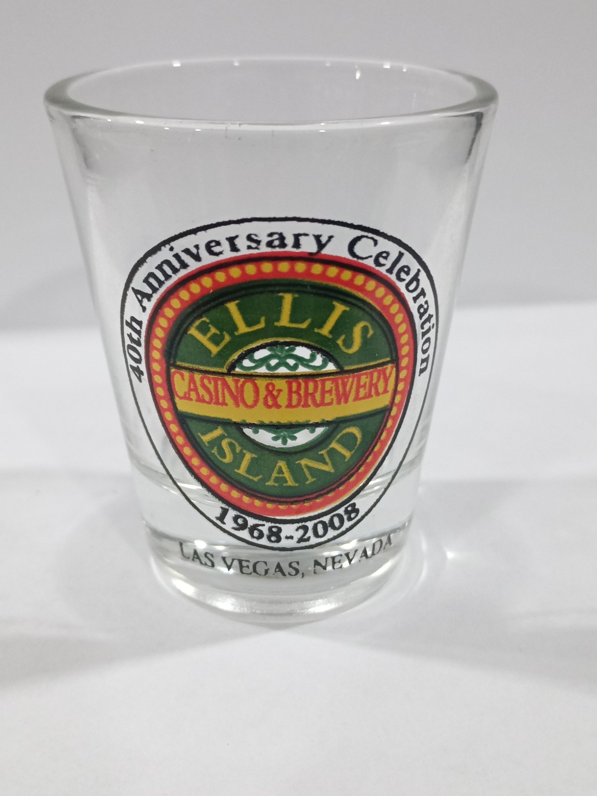 ELLIS ISLAND CASINO LAS VEGAS 40th ANIV. SHOT GLASS GREAT FOR VINTAGE COLLECTION