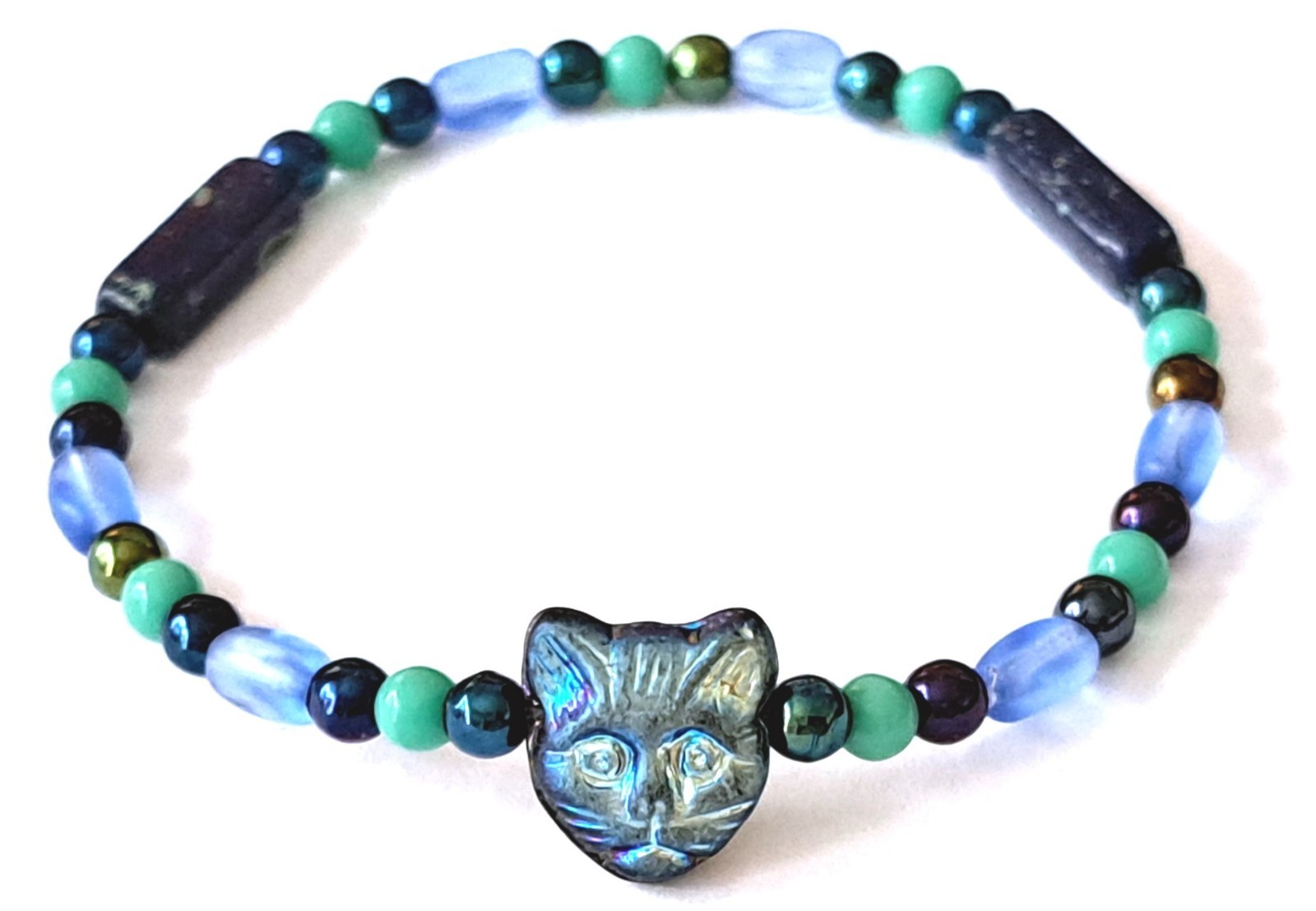 Early-2000s Stock Beads - Glass & Gemstone Beads Bracelet, 17.3 cm / 6.8 in