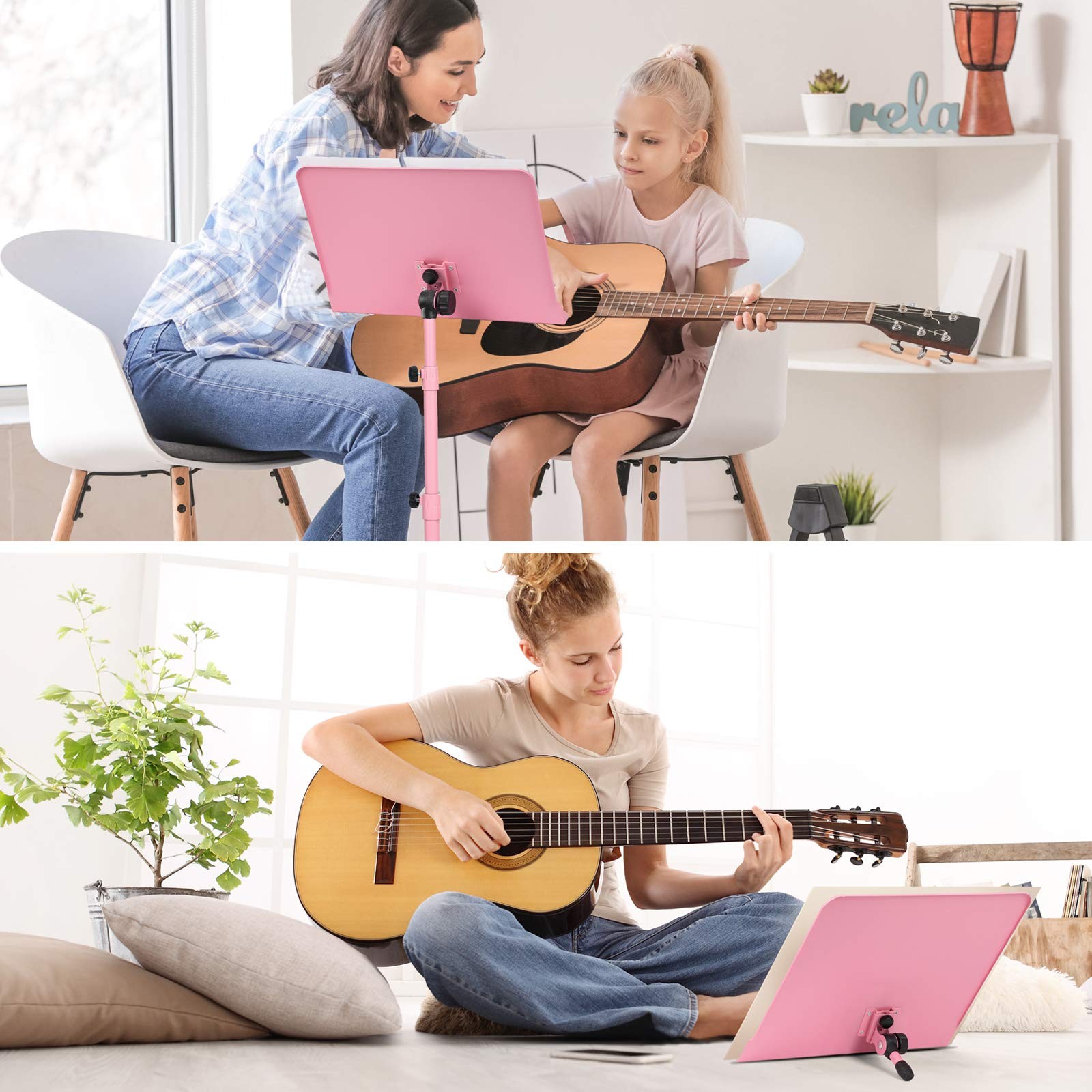 Sheet Music Stand Tabletop Solid Back Book Note Laptop Tablet Bag Pink CY0194