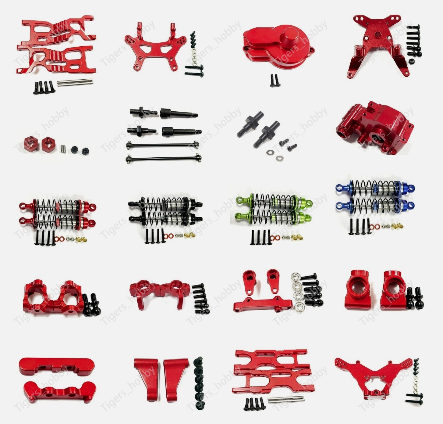 Aluminum alloy CNC metal Upgrade parts DIY Red Fits LOSI 1-16 Mini-B 1-18 Mini-T