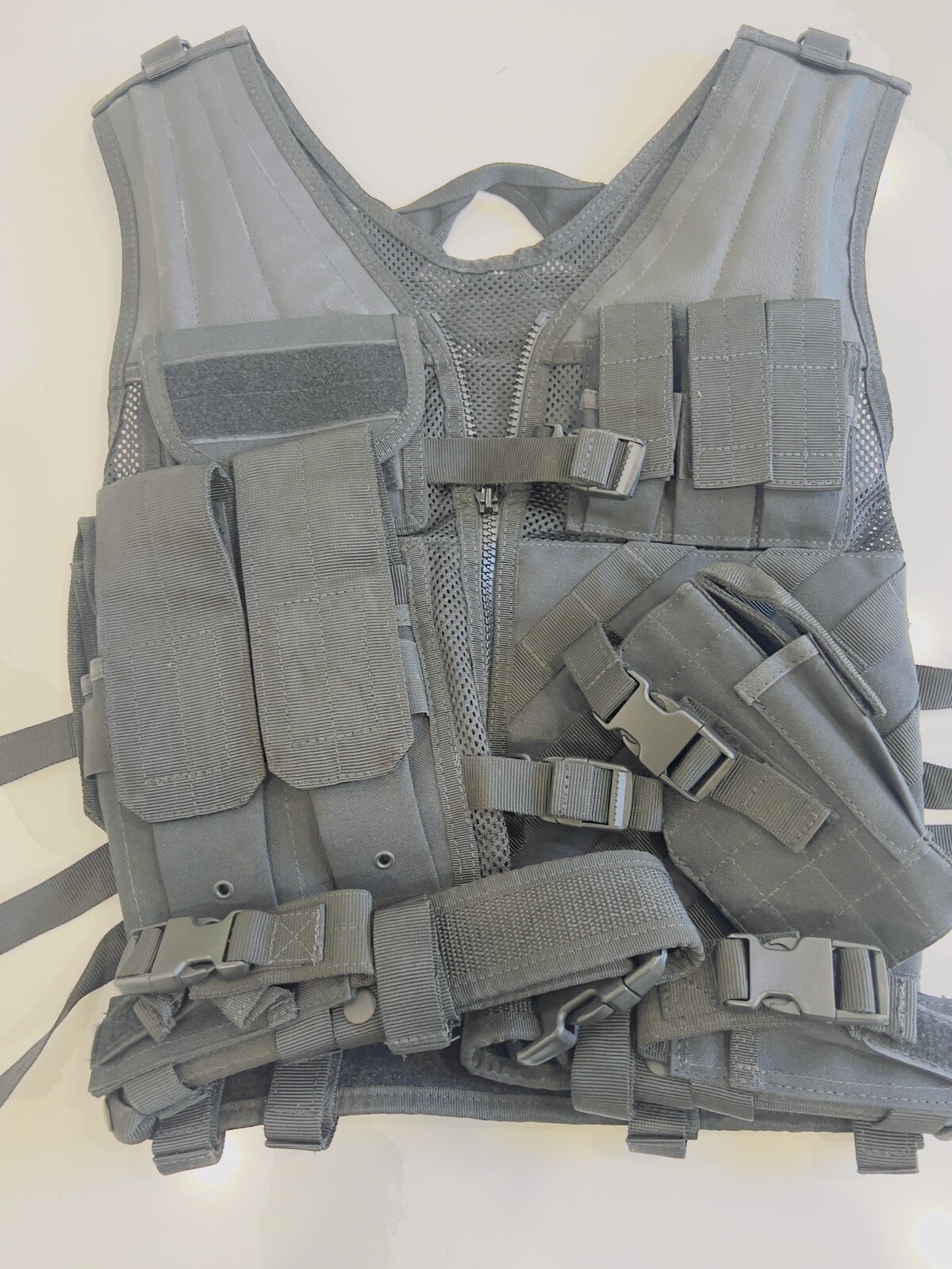 Survival Armor Zip Up Tactical Vest Crossdraw Black Medium
