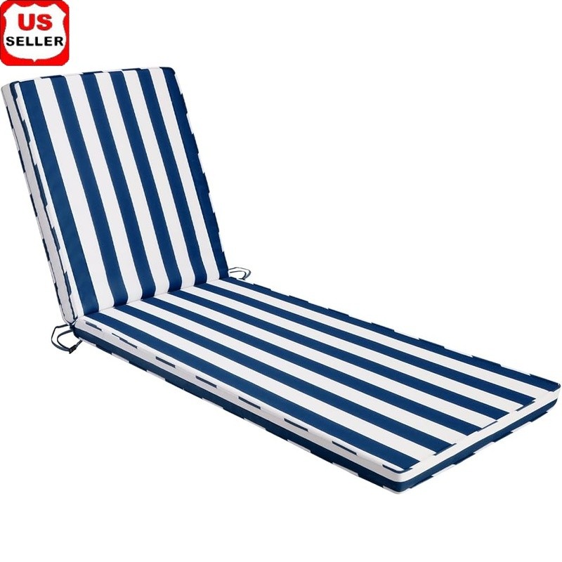 Outdoor Lounge Chair Cushions Waterproof Non-Slip Washable Covers Set of 2 New
