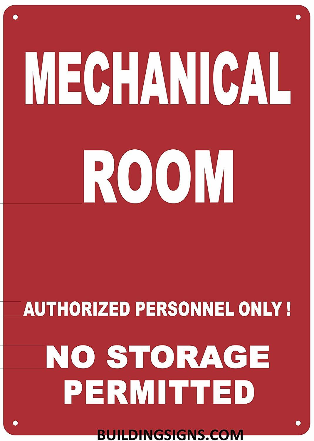 Mechanical Room Sign- RED - (Reflective !!! Aluminum, 10X12)-REF24-1027