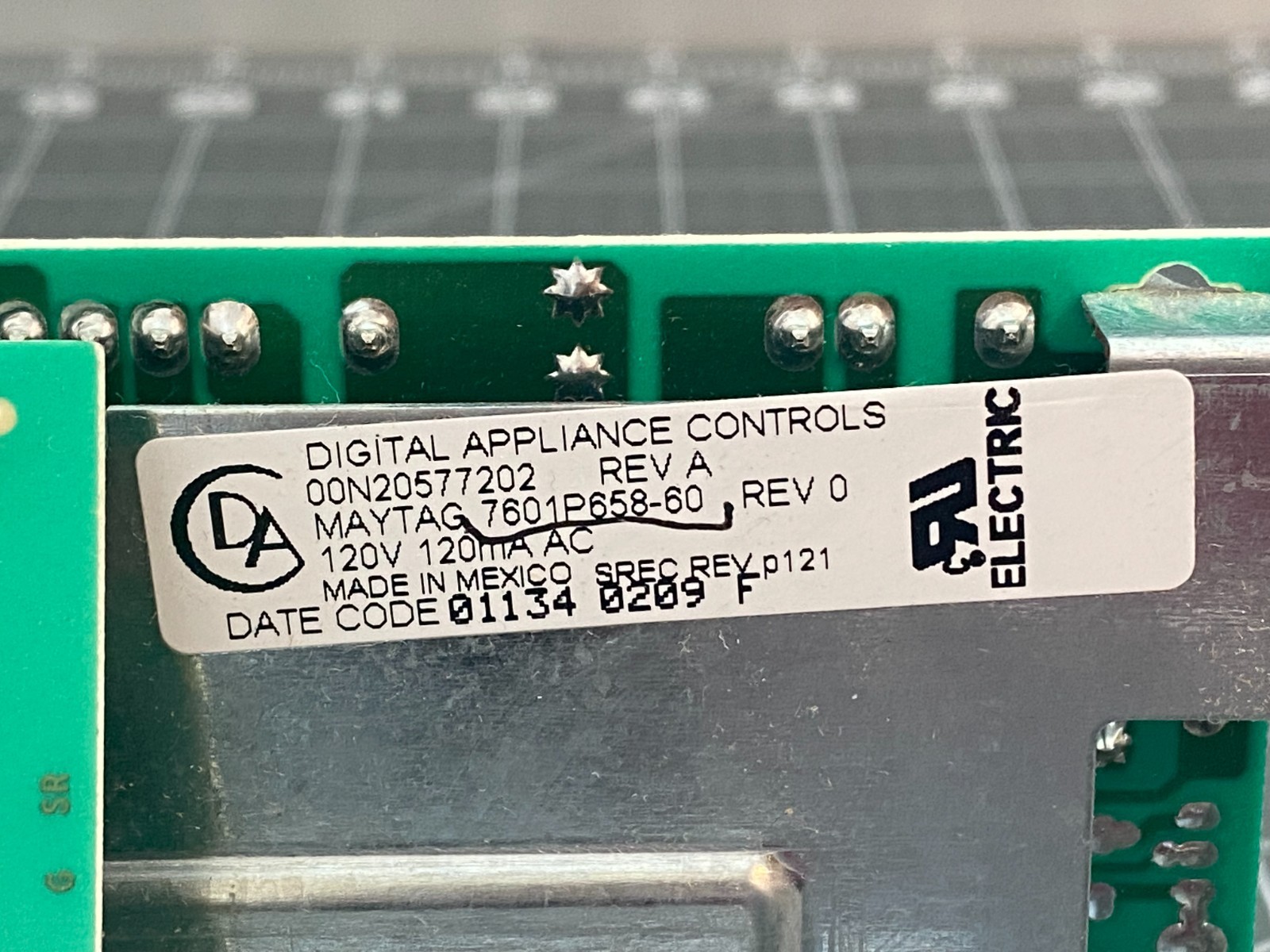 Jenn-Air Range Oven Control Board P# WP74007221