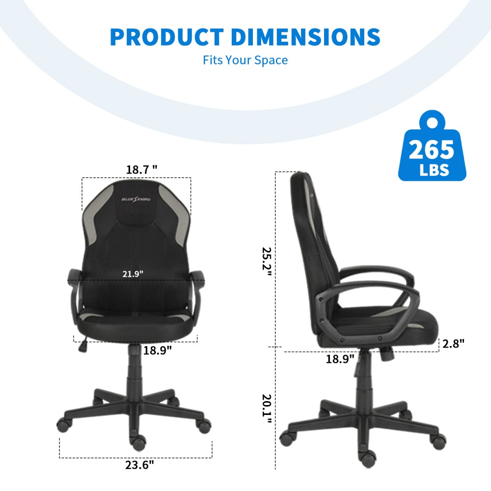 Vigosit Ergonomic Office Chair – Mesh and Tech Fabric, Adjustable Height