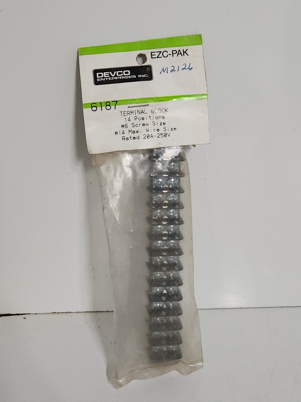 NEW  DEVCO 6187 EXC-PAK TERMINAL BOCK 14 POSITION 20A 250V