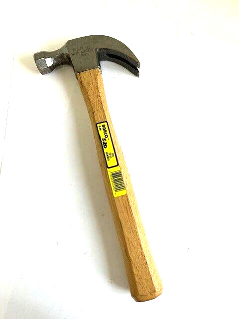 20 OZ CLAW HAMMER CURVED JAW WOOD HANLDE BARCO 00 400 USA
