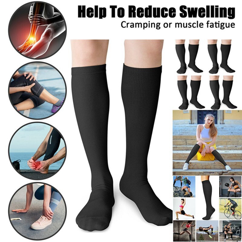 3 Pairs Copper Compression Socks Fit Ultra-thin Support Stockings for Women Men