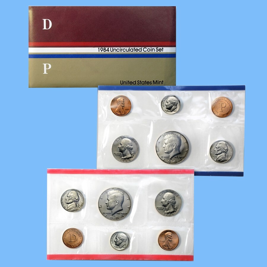 1984 U.S. Mint Set ~ 12 Coins ~ P & D ~ Uncirculated Government Packaging OGP