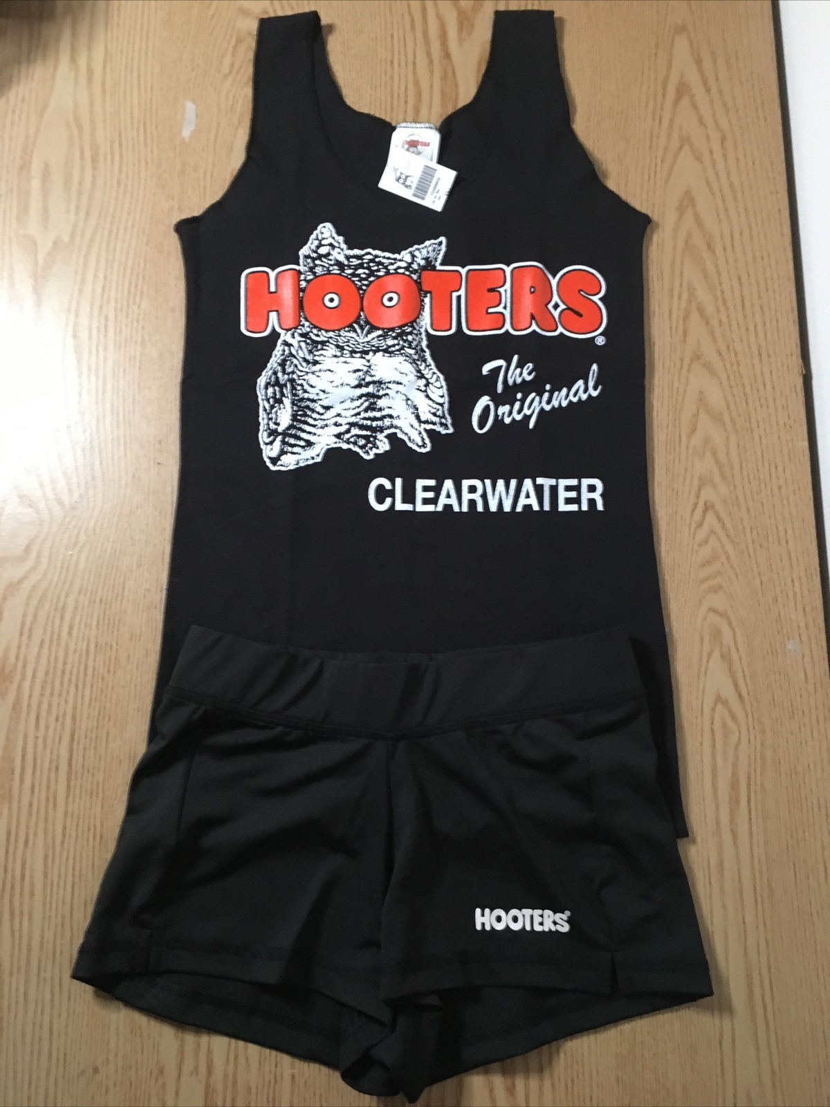 New Womens Hooters Girl Uniform Tank Choose Xs Sm Med or Lrg & Shorts Xs or Xxxs