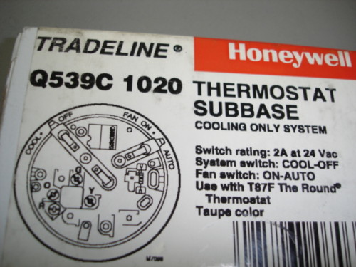 Honeywell Tradeline Q539C 1020 Thermostat Subbase Cool Only Source1 52538660000