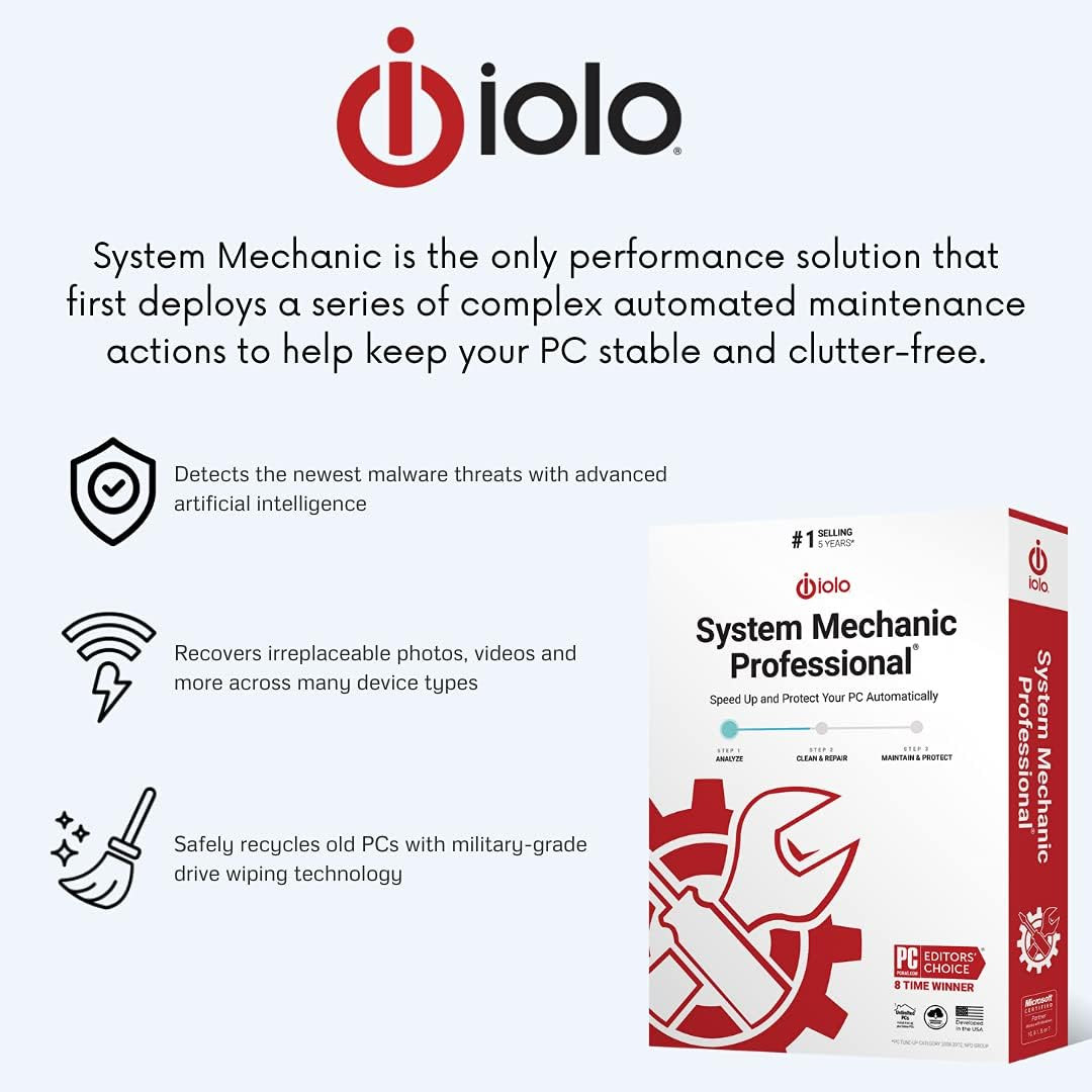 - System Mechanic Pro, Computer Cleaner for Windows, Blocks Viruses and Spyware,