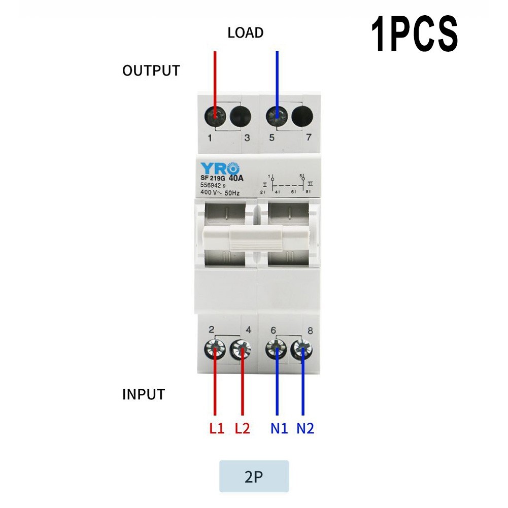 Circuit Breaker Transfer Switch 2P 40A 63A 8KA Dual Power Manual Tool Miniature