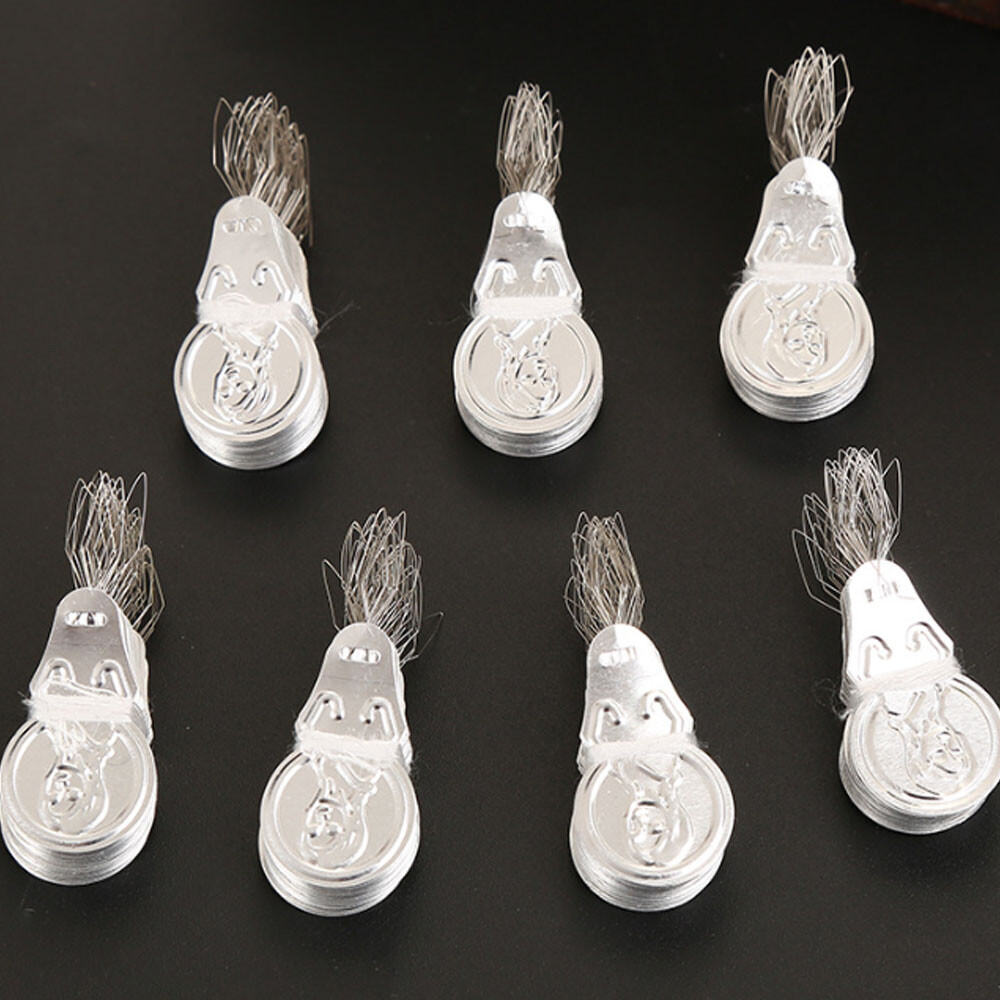 200pcs Metal Wire Needle Threader Silver Hand Sewing Stitch Insertion Tool 1.7"