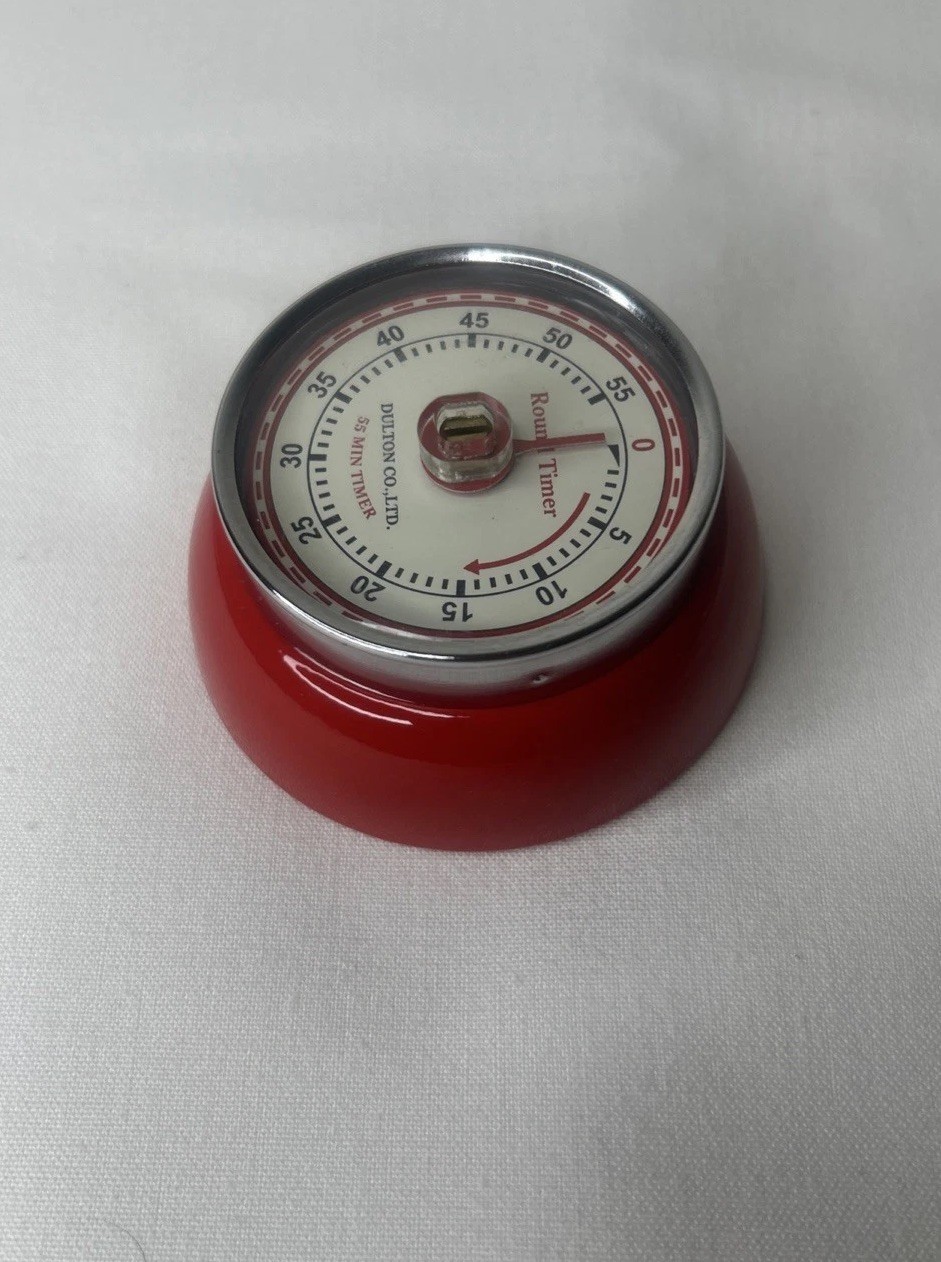 Dulton Red Magnetic Kitchen Timer Tested Works Retro MCM Style