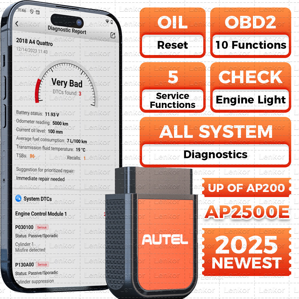 2025 Autel AP2500E Automotive Diagnostic Tool Read Erase Codes Car OBD2 Scanner