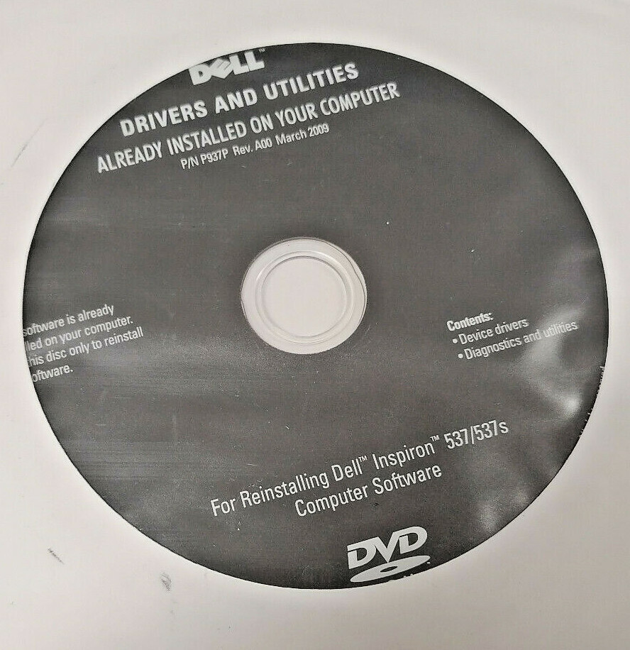 Dell Application Reinstalling Disc Inspiron 537/537s P937P 0D602R