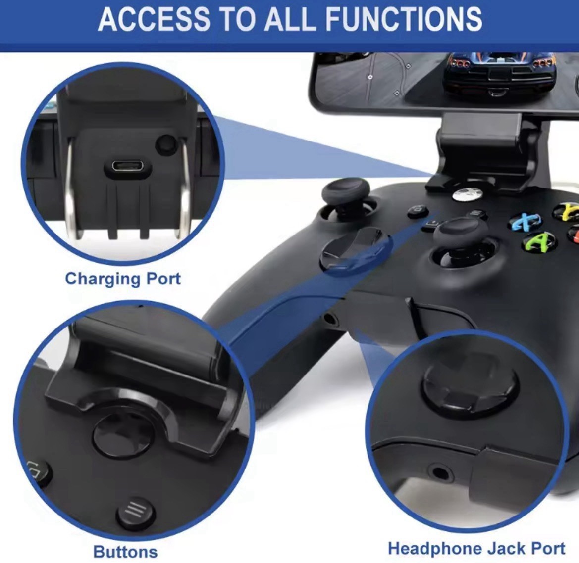 Mobile Phone Clip Stand for Xbox Series S/X Controller Mount Holder Handle
