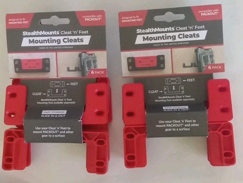 Lot of 2 Stealthmounts Cleat 'N' Feet Mounting Toolbox Storage System 6 Pack Red
