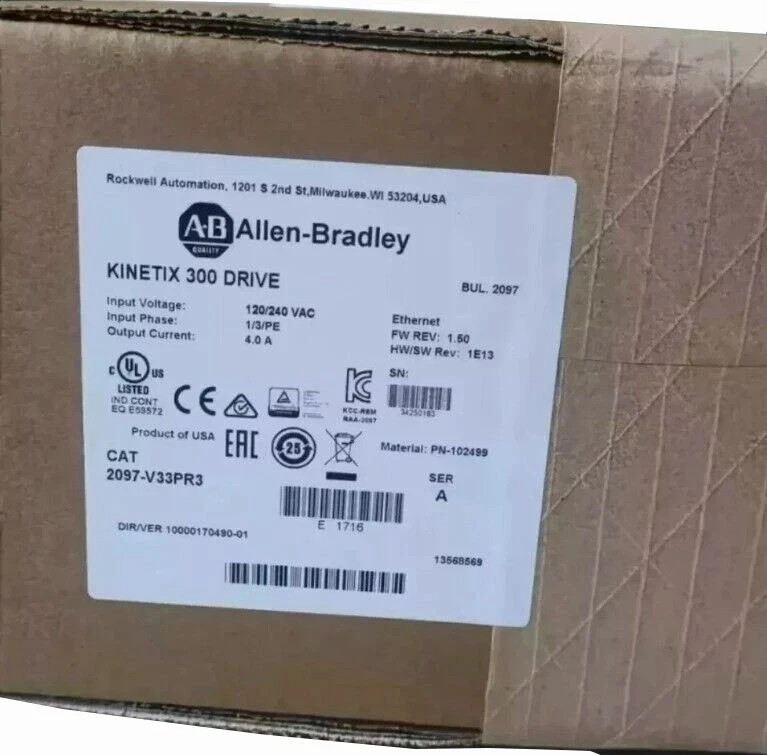 NEW Allen Bradley 2097-V33PR3 SER Kinetix 300 Servo Drive 2097V33PR3