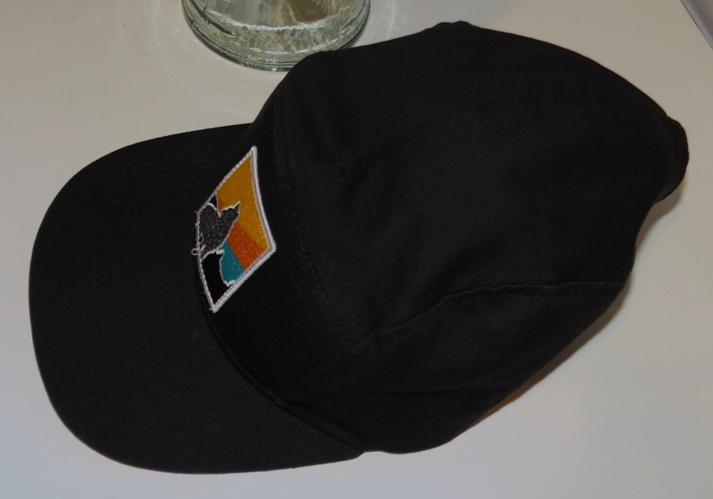 Walrus Audio Strap back Baseball Cap Hat Howling Wolf Patch Five Panel Black