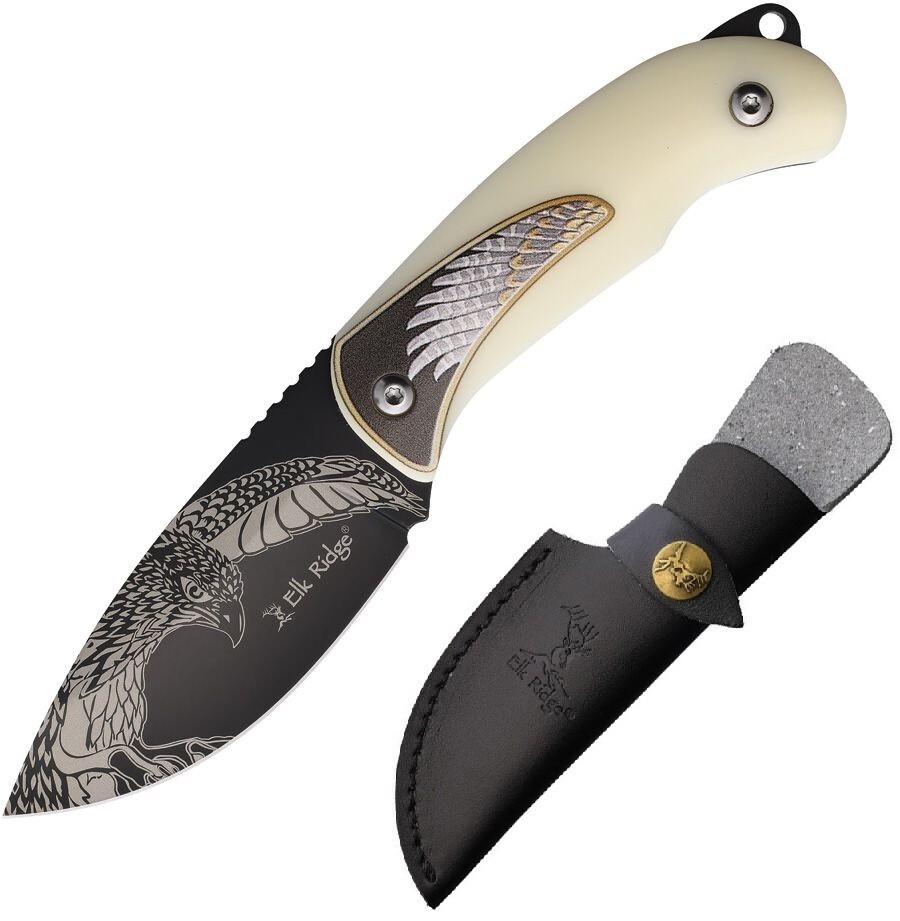 Elk Ridge Fixed Knife 3.25" 3Cr13 Steel Drop Point Blade POM Handle FIX112BN