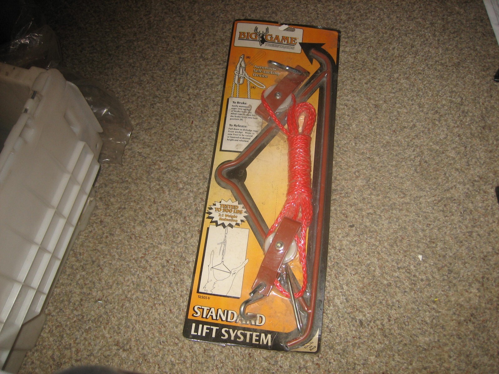Big Game Lift System  2:1 weight reduction tested to 500 lbs