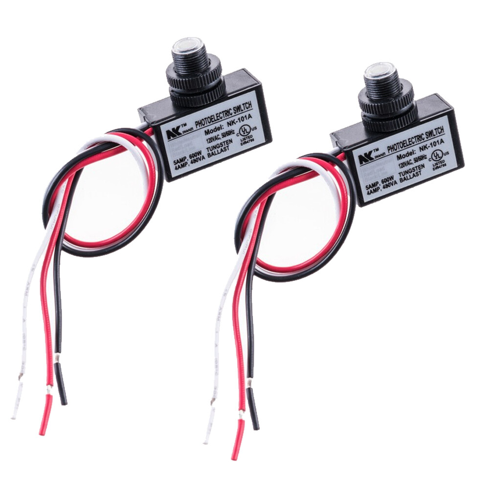 2 X Photoelectric Photocell Dusk to Dawn Button Flush Mount Photo Control Switch