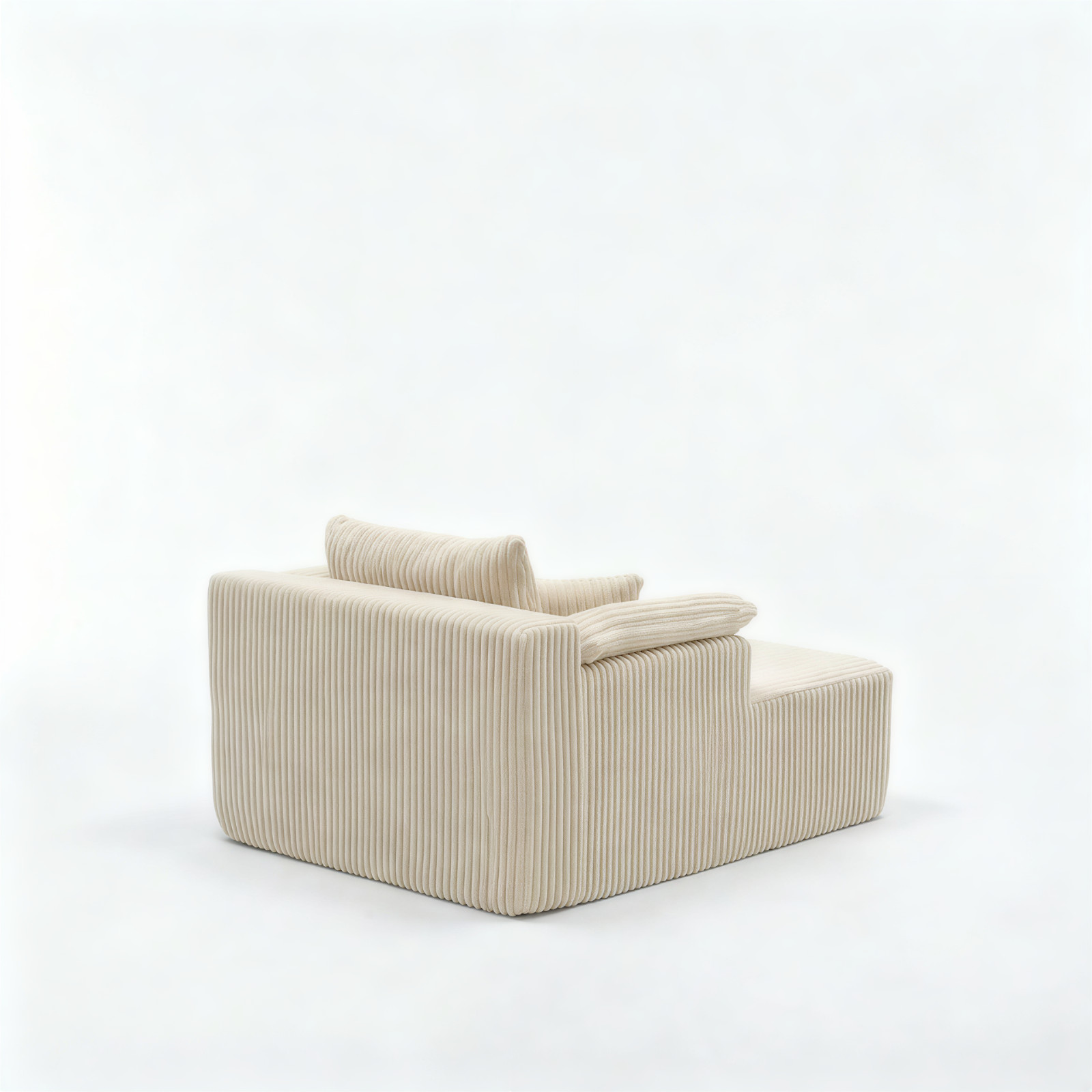 60-inch indoor oversized corduroy lounge chair, no assembly required (Beige)