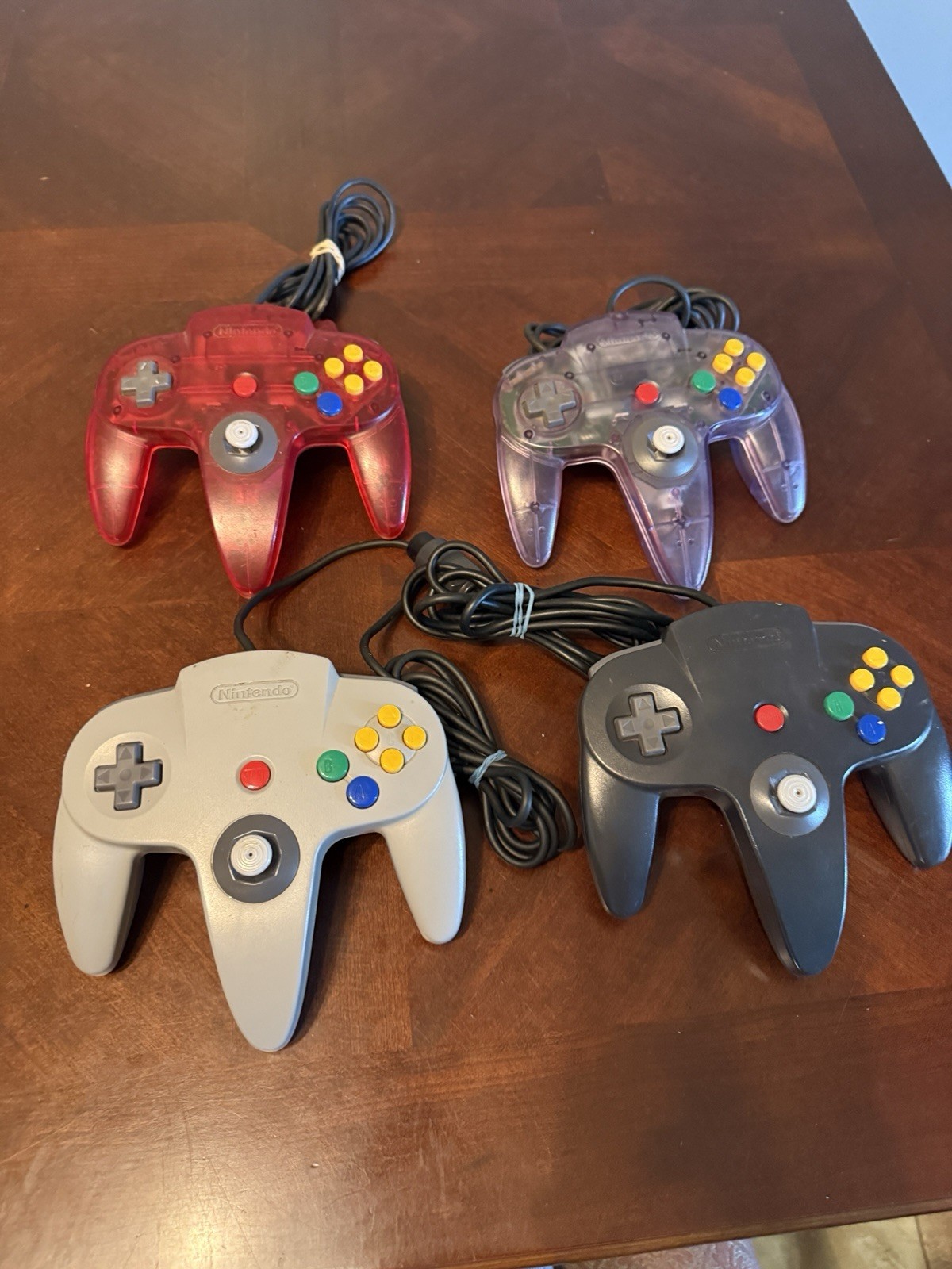 Nintendo 64 Controller Lot 4 OEM Atomic Purple Fire Red Gray Black