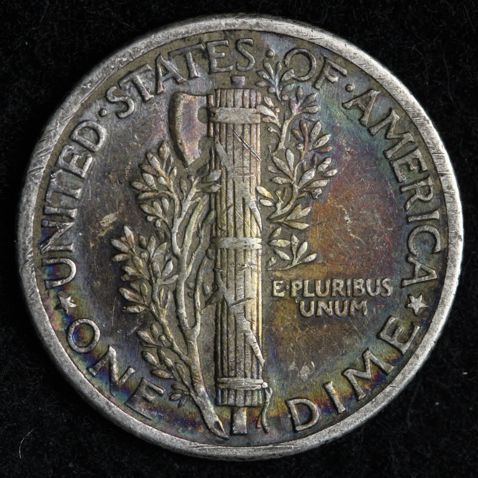 1926 Mercury Silver Dime AU+ TONED E360 T