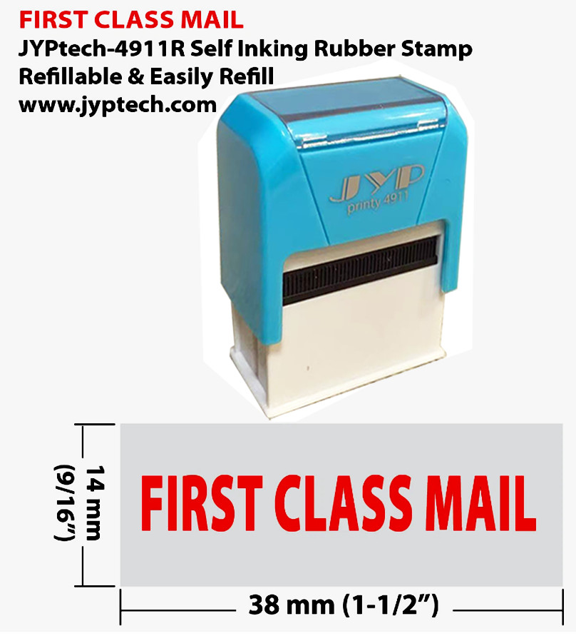 First Class Mail - JYP 4911R Self Inking Rubber Stamp (Red Ink)