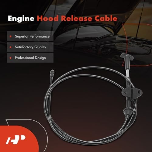 81.89 Inch Front Hood Latch Release Cable with Handle | Compatible with Chevy