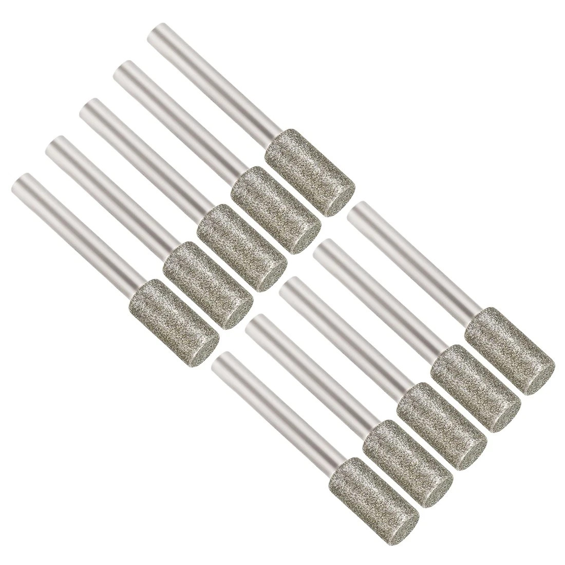 10Pcs Diamond Burrs Grinding Drill Bits for 1/4-Inch Shank 10mm 120 Grit