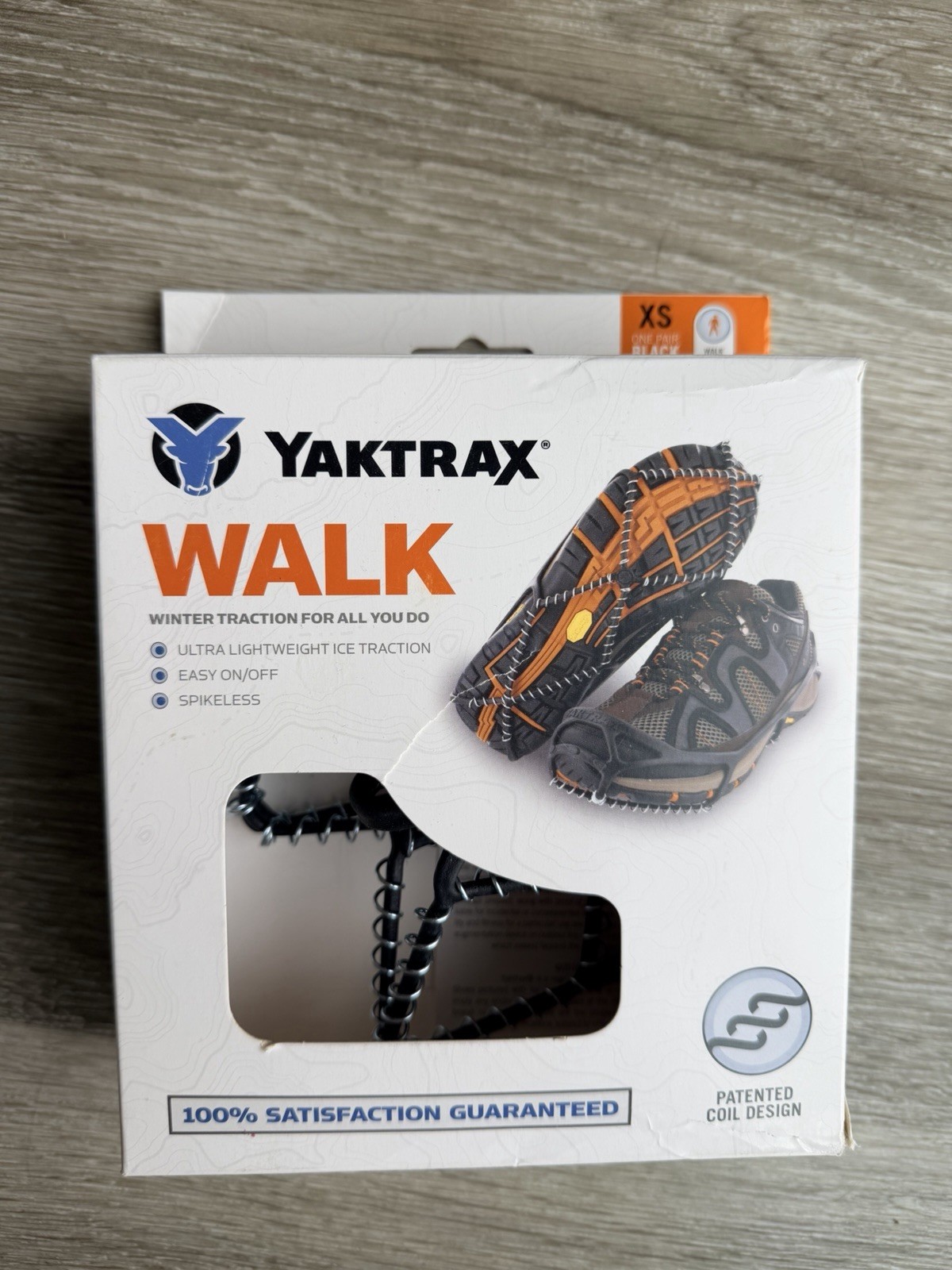 Yaktrax Walk Ice Traction Device Spikeless Lightweight Easy On/Off Black XS