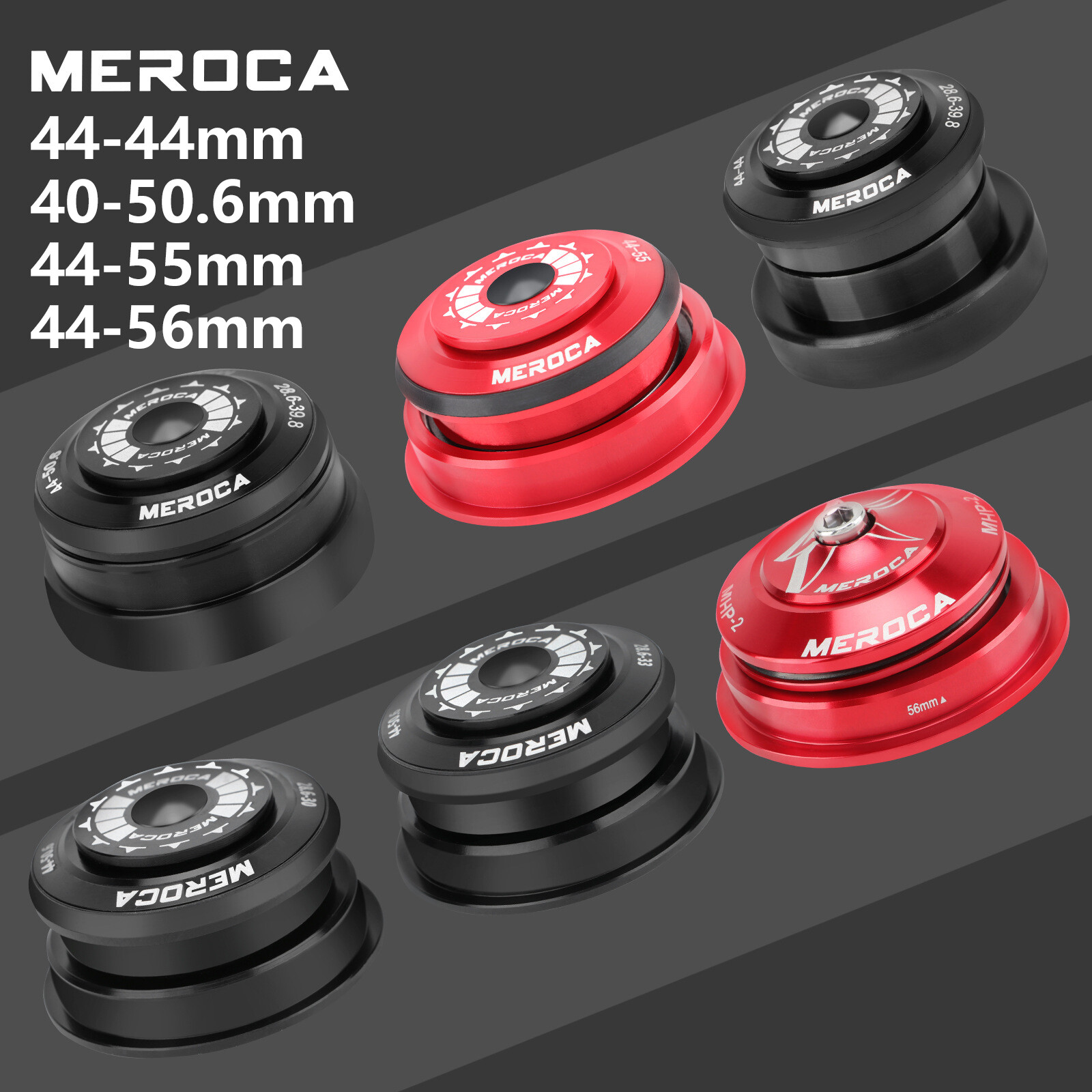 Sealed Bearing Headset 44/44-50.6/44-55/44-56mm 1-1/8" for 30/33/39.8mm Fork