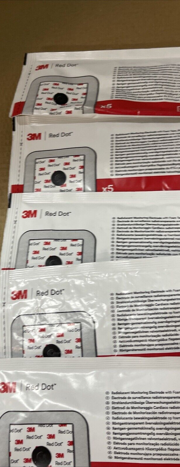3M 2570-5 RED DOT Radiolucent Monitoring Electrode EXP 09/2025,5 of 5/ Qty 25