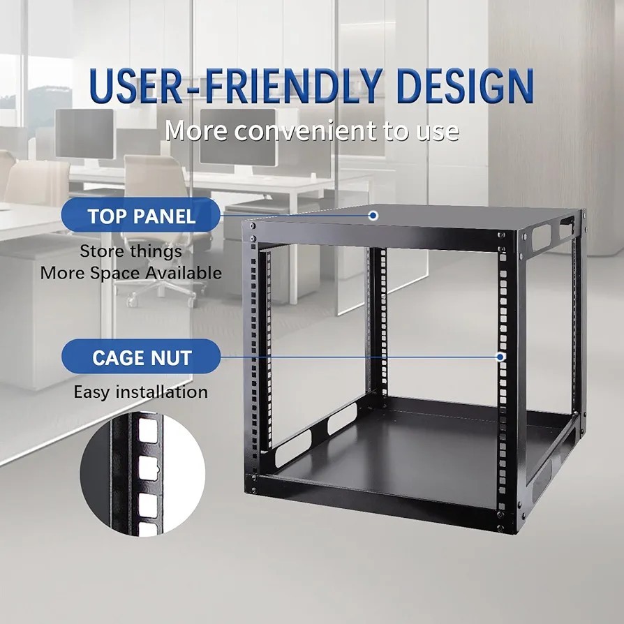 9U Open Frame Network Rack Free Standing Network Server Rack