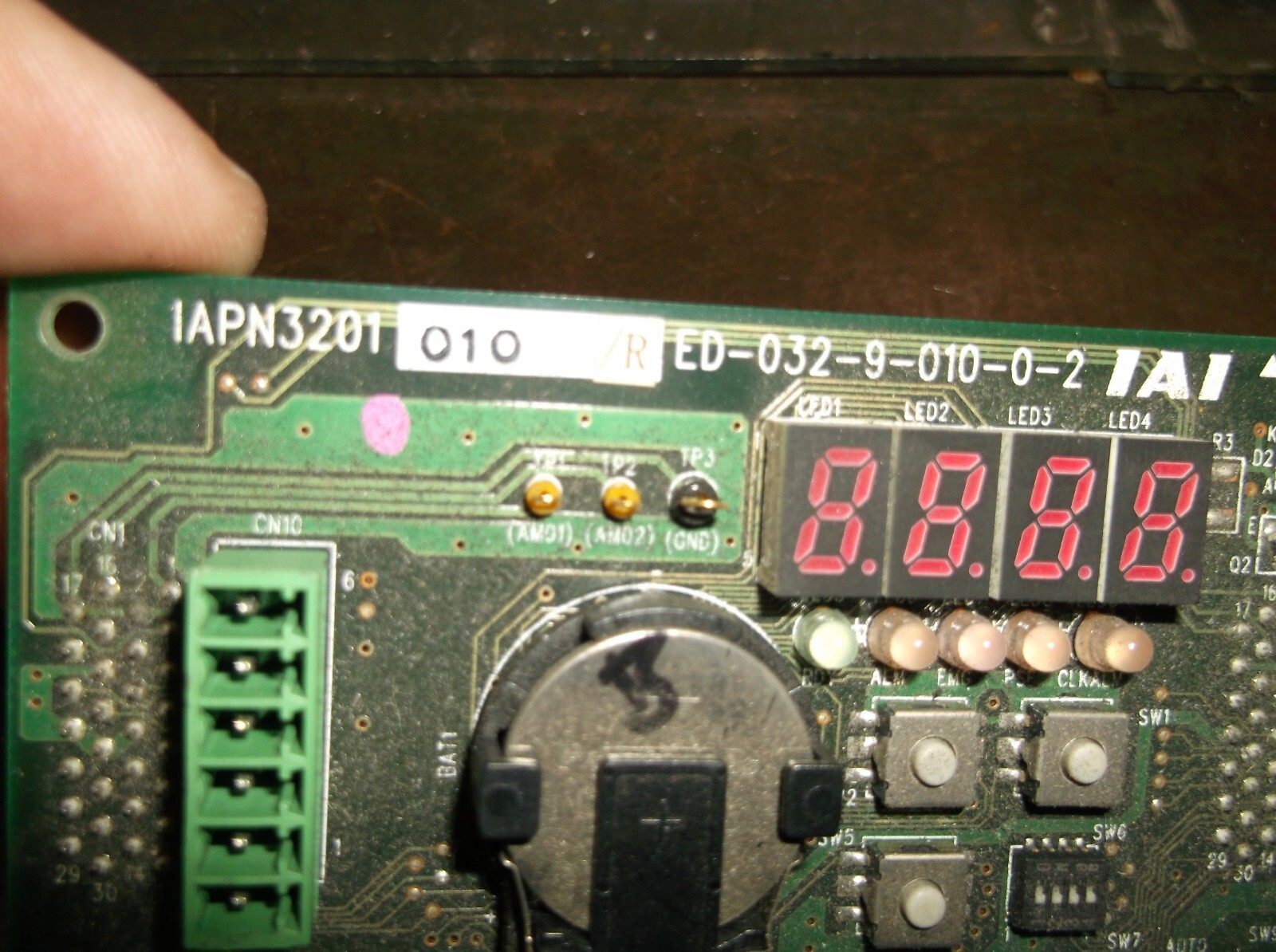 IAI ED-032-9-010-0-2 IAPN3201 CIRCUIT BOARD W/ 4-DIGIT COUNTER (BIN16)