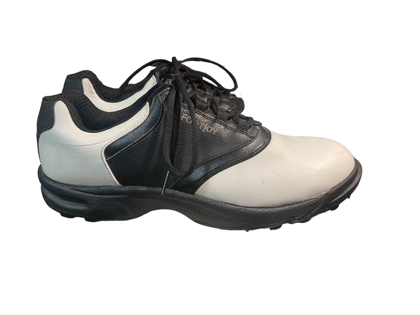 Footjoy Greenjoys Mens Golf Shoes 45407 Black White Saddle Size 11.5 M
