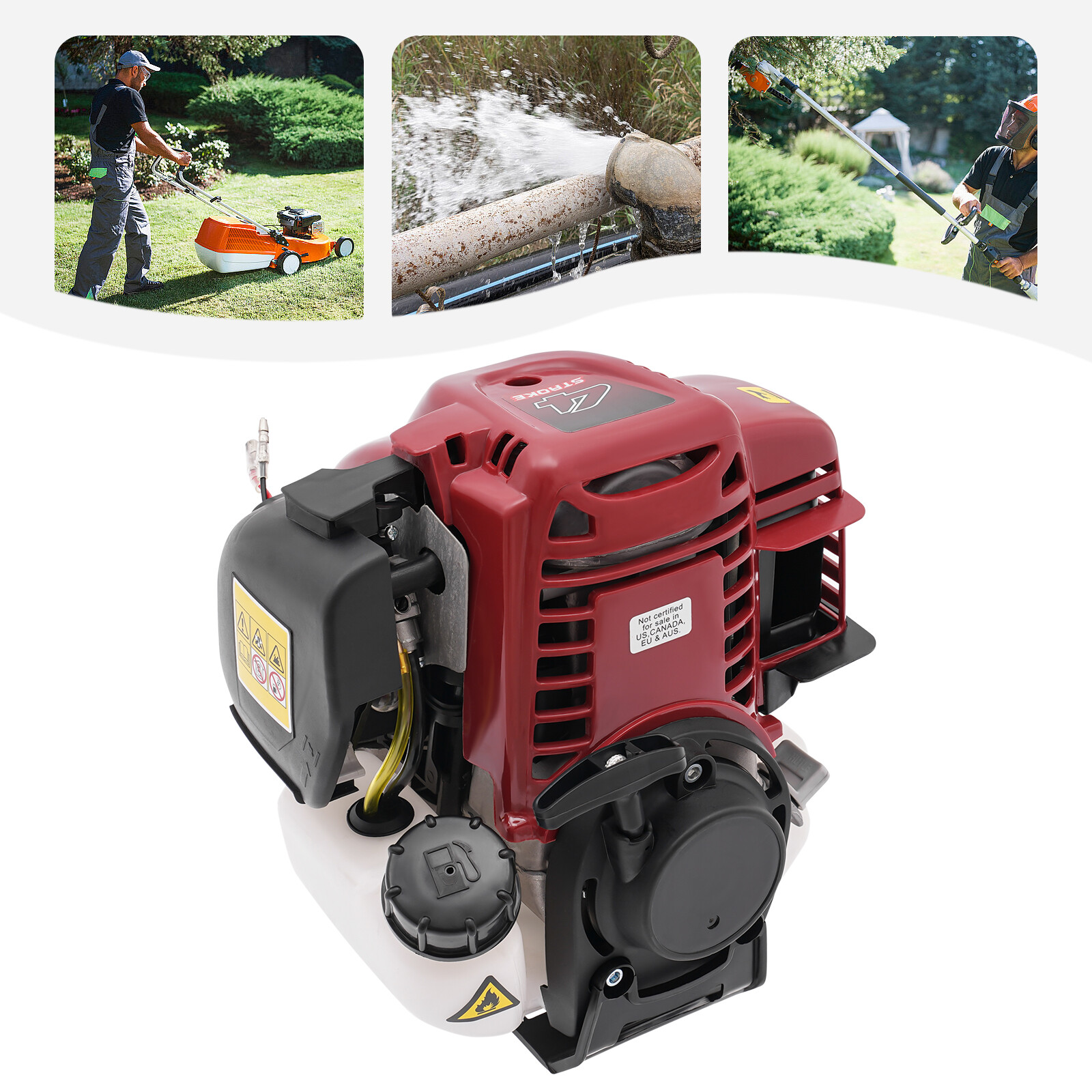 37.7cc 1kW Pull Start Gas Engine Motor Power 4 Stroke Air-cooled Single-cylinder