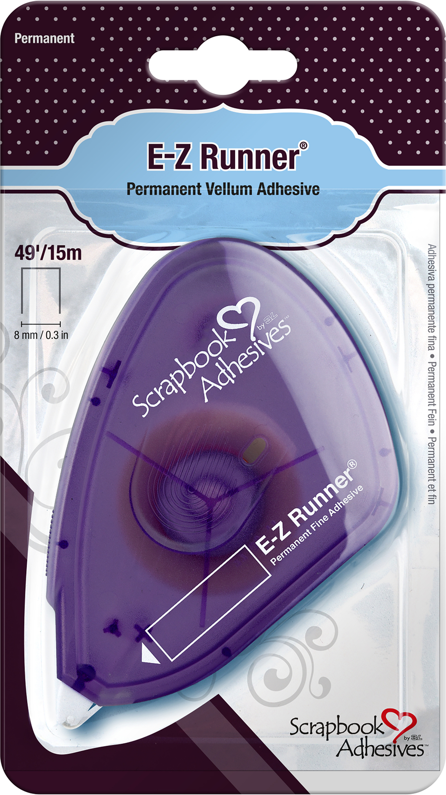3L Scrapbook Adhesives E-Z Runner Fine Adhesive-Permanent, .375"X49'