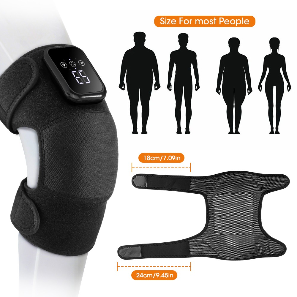 Electric Heated Knee Massager Joint Heating Vibration Pain Relief Physiotherapy
