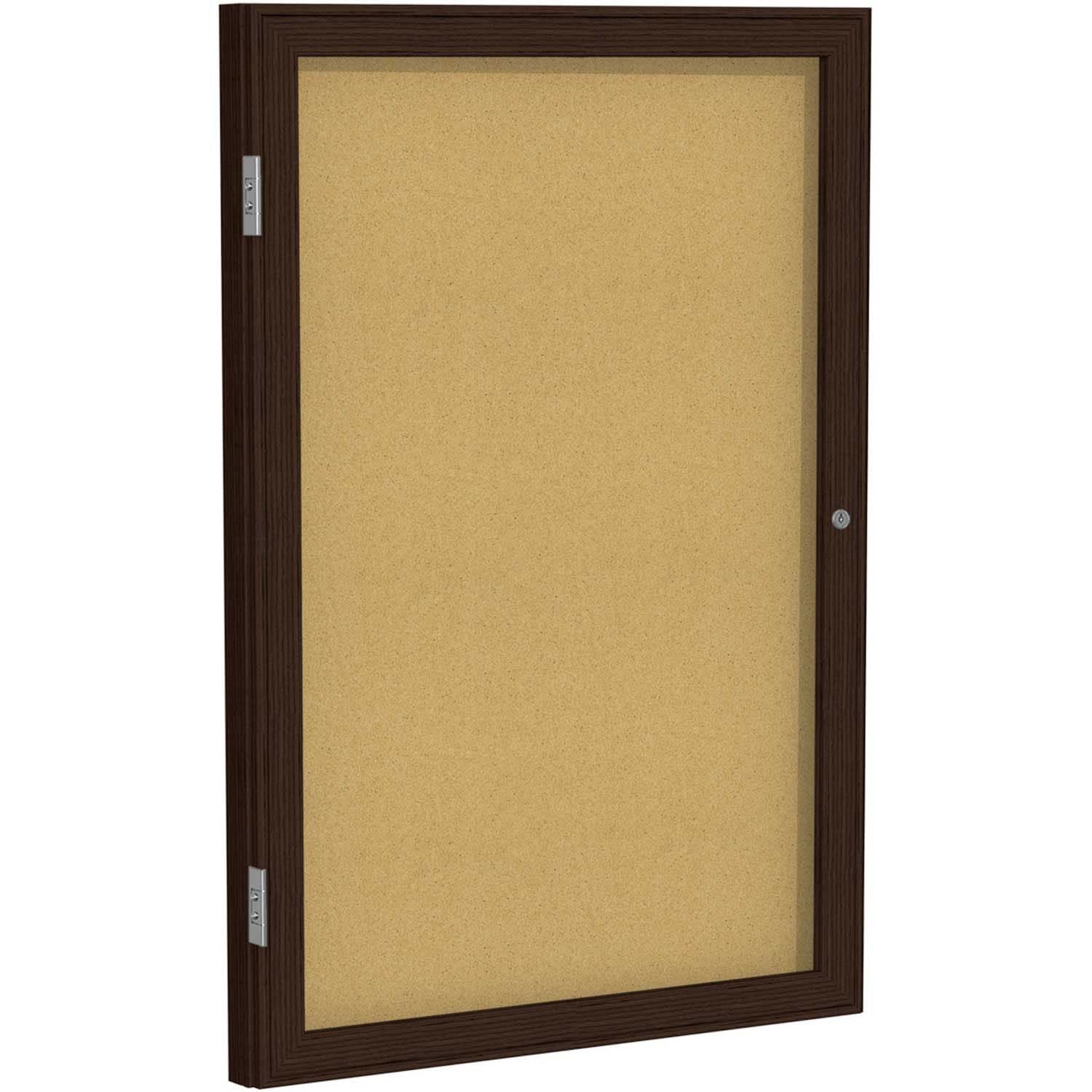 Ghent's Wood 36" x 30" 1 Door Enclosed Bulletin Board in Natural