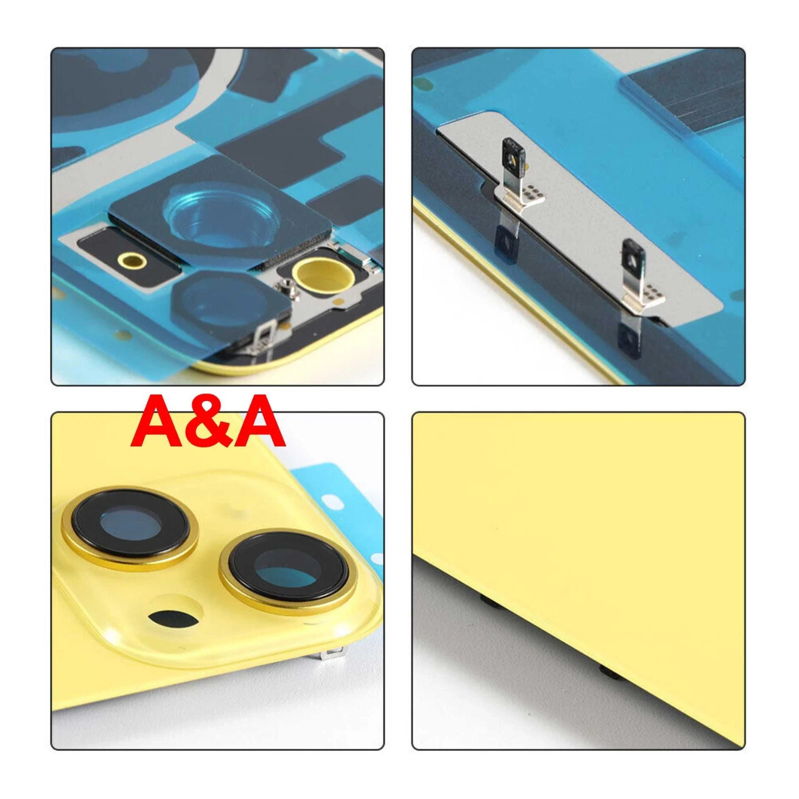 Back Glass replacement with Plate, Magnet, Camera len for Iphone 14 15 16 17PM