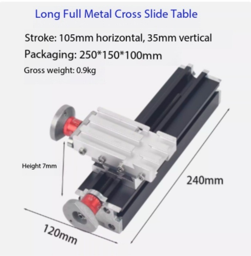 Miniature Lathe Cross Slide Small Worktable Adjustable Hand-Crank Slide