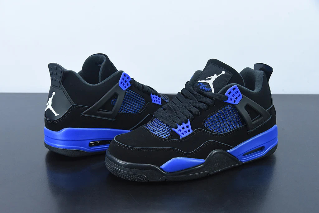 All Men's Size US Jordan 4 Retro Black Blue Thunder