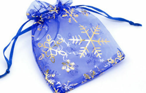 Organza Gift Bags Snowflake YOUR CHOICE OF 4 COLORS Christmas 9x12cm Lot of 50
